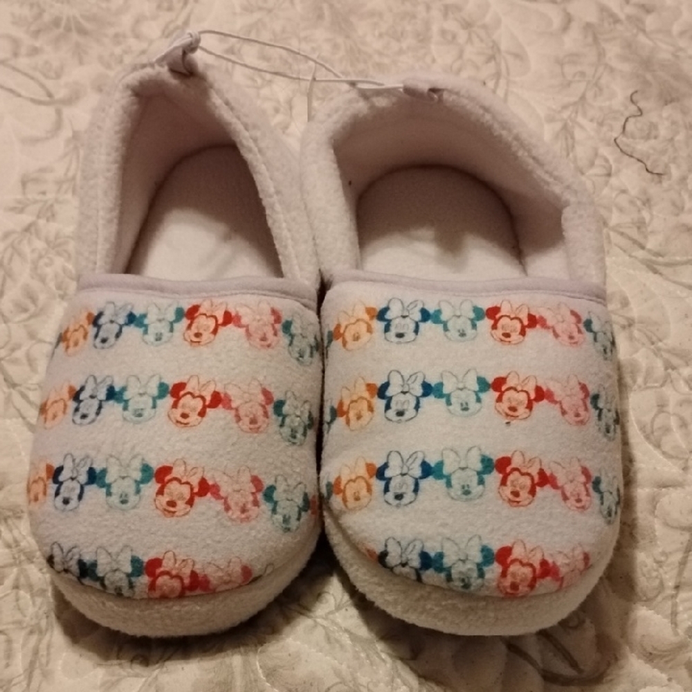 Disney Collection Purple Slippers with Colorful Mini Mouse Character Design